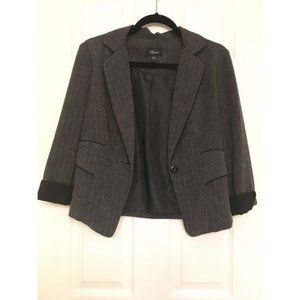 IZ Byer Charcoal 3/4 Sleeve Blazer